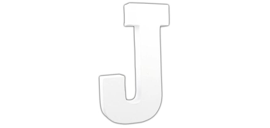 Lettre J 20,5cm - Blanc