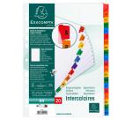 Tabbladen karton 160g - versterkte gekleurde tabs + inbdexblad - 20 tabs - A tot Z - A4 - Wit