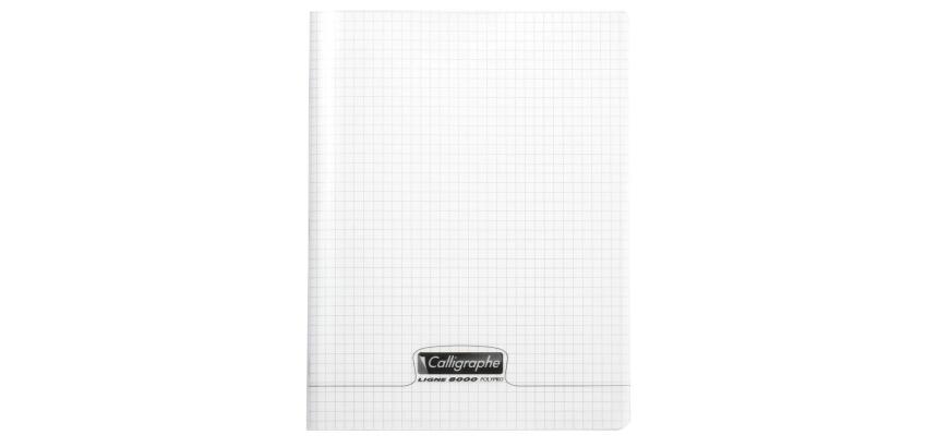 Cahier piqué 8000 POLYPRO 17x22 cm 192 pages petits carreaux 90 g - Incolore