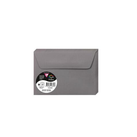 Paquet de 20 enveloppes Pollen 114x162mm 120g/m2 - Gris acier