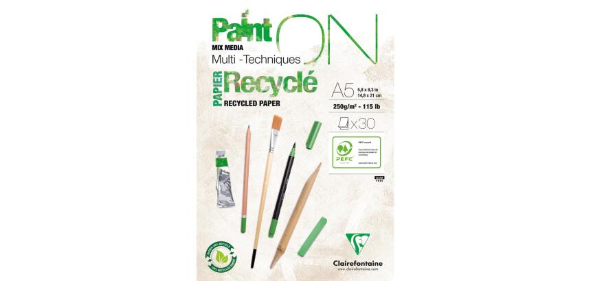 PaintON Recyclé bloc collé 30F A5 250g