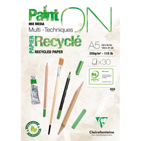 PaintON Recyclé bloc collé 30F A5 250g