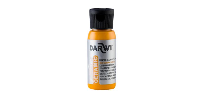 DARWI Flacon de 50 ml de Peinture sur Céramique à Froid - jaune soleil
