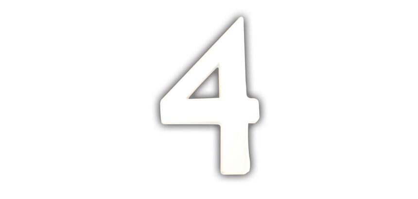 Petit chiffre 4 12cm - Blanc