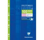 Feuillets mobiles de couleur sous étui A4 100 pages perforées grands carreaux