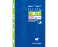 Feuillets mobiles de couleur sous étui A4 100 pages perforées grands carreaux