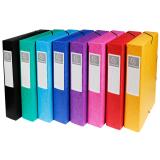 Boite de classement Exabox Dos 60mm Carte lustrée - A4 - Couleurs assorties