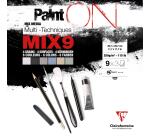 PaintON Mix 9 bloc collé 27F 29,7x29,7cm 250g assorti 9x3F