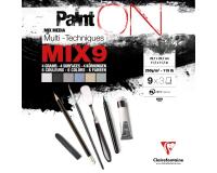PaintON Mix 9 bloc collé 27F 29,7x29,7cm 250g assorti 9x3F