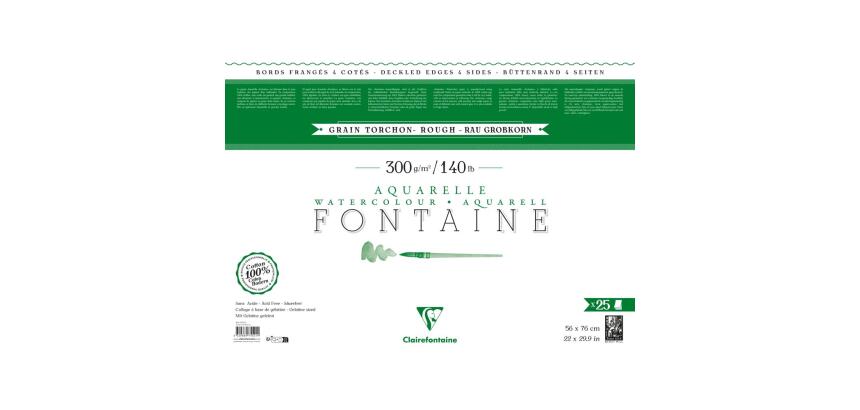 Fontaine paquet 4 bords frangés 25F 56x76cm 300g grain torchon