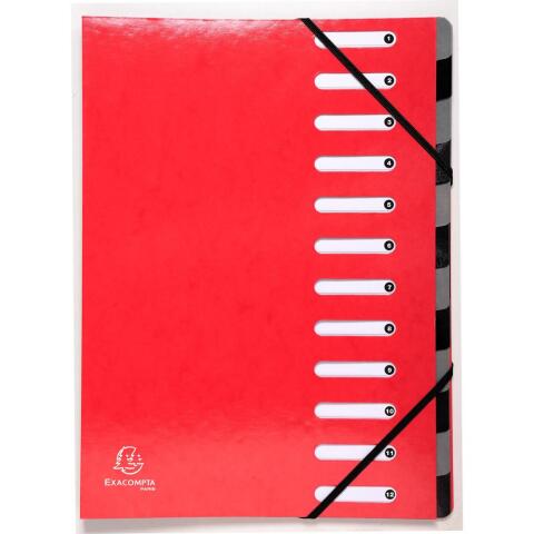 Clasificadores Harmonika ® lomo extensible Iderama ® Con gomas y ventanas troqueladas. - Tamaño: 24,5x32 cm para: A4 - Rojo