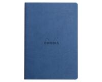 Rhodiarama piqûre textile A5 64p dot papier ivoire 90g - Saphir