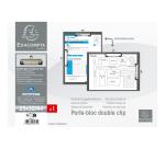 Porte-bloc double clip papier enduit - Format 23x32cm pour A4 - Noir