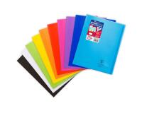 Cahier piqué Koverbook 24x32cm 96 pages petits carreaux + marge couverture polypropylène transparent - Assortis