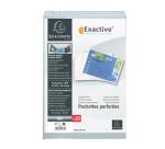 Sachet de 20 pochettes perforées horizontales Exactive - polypropylène lisse 5,5/100e - Cristal