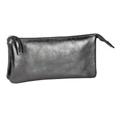Clairefontaine CUIRIS# Large Two-Compartment Pouch - 22x11cm - Graphite