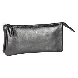 CUIRISÉ Grande Pochette 2 compartiments 22x11 cm - Graphite