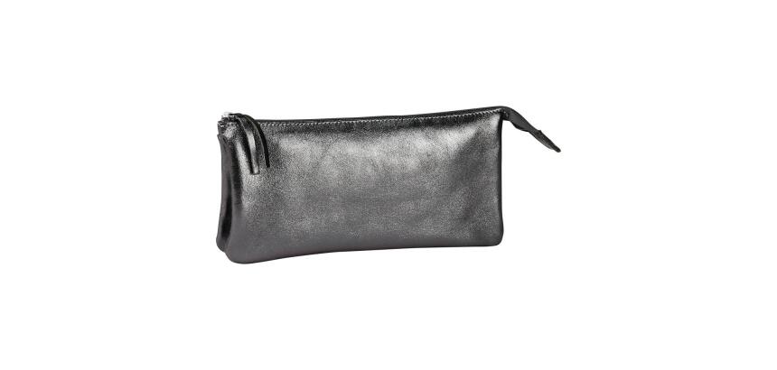 CUIRISÉ Grande Pochette 2 compartiments 22x11 cm - Graphite