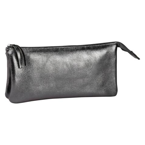 CUIRISÉ Grande Pochette 2 compartiments 22x11 cm - Graphite