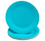 Plate, paper, round, 230 mm, turquoise blue