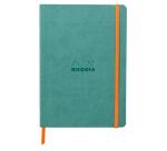 Rhodiarama Notizbuch A5 Softcover, 80 Blatt elfenbein 90g, dot/punktkariert, mit Gummizugverschluss - Wassergrün