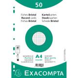 Pk50 Exa Rec Cards 21x29.7cm SqPunch Wht - White