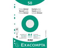 Pk50 Exa Rec Cards 21x29.7cm SqPunch Wht - White