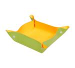 Rhodiarama vide-poche réversible simili cuir italien 12x12x4,5 cm - Anis