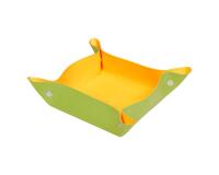 Rhodiarama vide-poche réversible simili cuir italien 12x12x4,5 cm - Anis