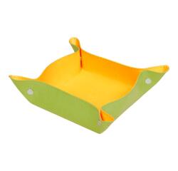 Rhodiarama vide-poche réversible simili cuir italien 12x12x4,5 cm - Anis