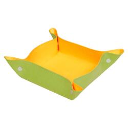 Rhodiarama vide-poche réversible simili cuir italien 12x12x4,5 cm - Anis