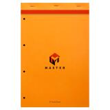 Bloc de bureau Master agrafé en-tête A4+ 80 feuilles petits carreaux 80 g - Orange