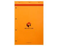 Bloc de bureau Master agrafé en-tête A4+ 80 feuilles petits carreaux 80 g - Orange