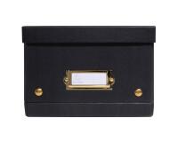 Boîte de rangement à plat carton 20x26x15cm Néo Déco - Noir