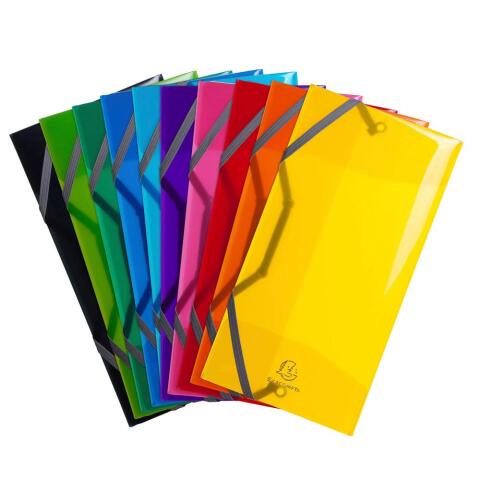 Carpeta con gomas 3 solapas Iderama® PP Polipropileno - Colores surtidos