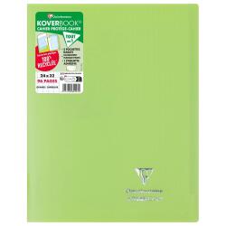 Cahier piqué Koverbook 24x32 cm 96 pages grands carreaux couverture polypropylène opaque 100% recyclé