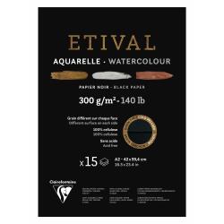 Etival Noir bloc collé 1 côté 15F A2 300g double grain