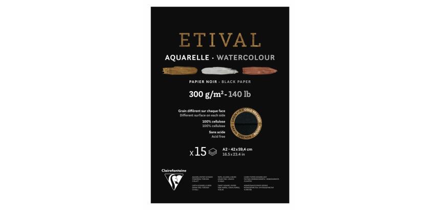 Etival Noir bloc collé 1 côté 15F A2 300g double grain