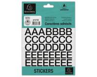 Pochette de lettres adhésives noires A-Z 20 mm - Noir