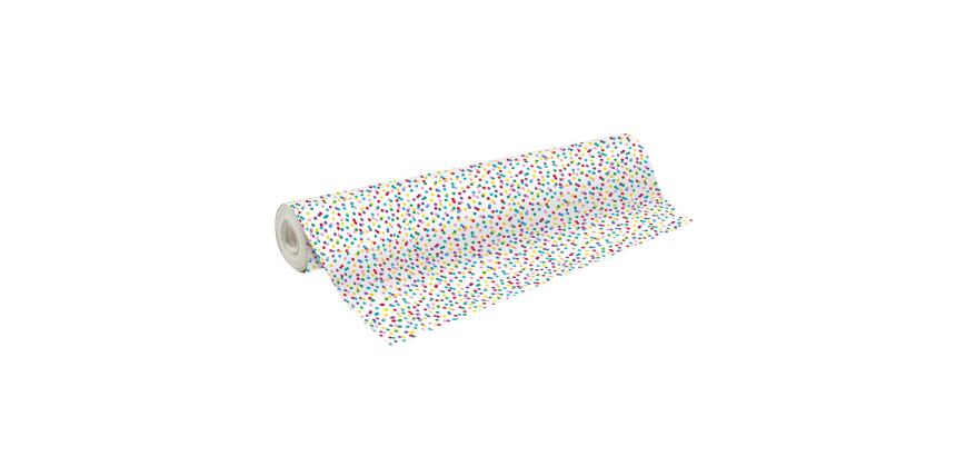 Papier cadeau Alliance, largeur 70 cm - Rouleau de 50 m, Pois multicolor - Multicolore