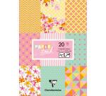PAPIERS IMPRIMÉS, Bloc de 20 feuilles 200g/m2 au format 14,8x21cm - Shabby - Multicolore