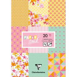 PAPIERS IMPRIMÉS, Bloc de 20 feuilles 200g/m2 au format 14,8x21cm - Shabby - Multicolore