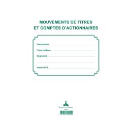 Registre des mouvements de titre, liste des actionnaires, 58 feuillets - Noir