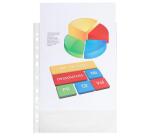 Sachet de 50 pochettes perforées polypropylène grainé 5/100e - A4 - Cristal