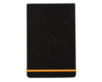 Rhodiarama Webnotepad rembordé rigide A5 192 pages ligné microperforé papier ivoire 90g fermeture élastique - Noir