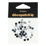 Sachet 60 cabochons 0,5cm - noir/blanc - Noir & Blanc