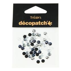 Sachet 60 cabochons 0,5cm - noir/blanc - Noir & Blanc
