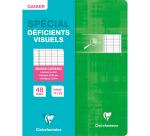 Cahier piqué déficients visuels 17x22 cm 48 pages grands carreaux 2 ,5mm agrandis 10x10 - Assortis