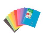 Cahier piqué Koverbook 17x22 cm 96 pages ligné + marge couverture polypropylène opaque 100% recyclé - Assortis