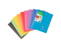 Cahier piqué Koverbook 17x22 cm 96 pages ligné + marge couverture polypropylène opaque 100% recyclé - Assortis